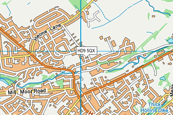 HD9 5QX map - OS VectorMap District (Ordnance Survey)