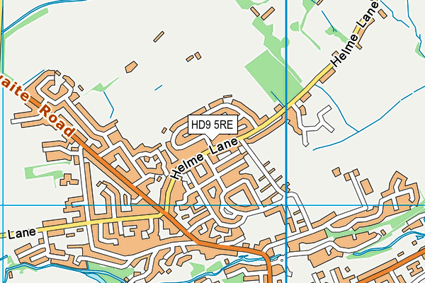 HD9 5RE map - OS VectorMap District (Ordnance Survey)