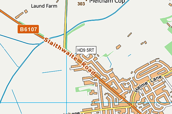 HD9 5RT map - OS VectorMap District (Ordnance Survey)