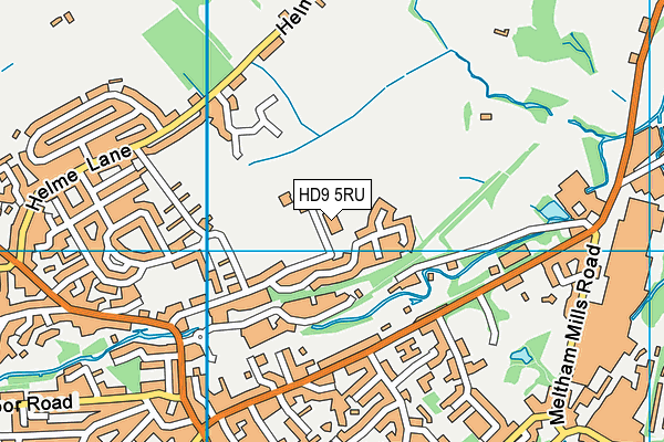 HD9 5RU map - OS VectorMap District (Ordnance Survey)