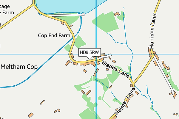 Helme Church of England Academy map (HD9 5RW) - OS VectorMap District (Ordnance Survey)