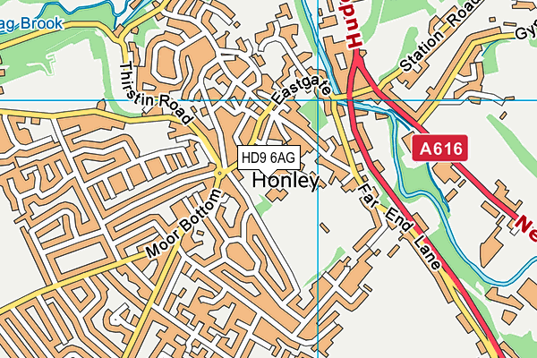 HD9 6AG map - OS VectorMap District (Ordnance Survey)