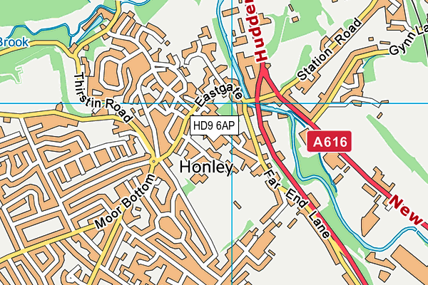 HD9 6AP map - OS VectorMap District (Ordnance Survey)