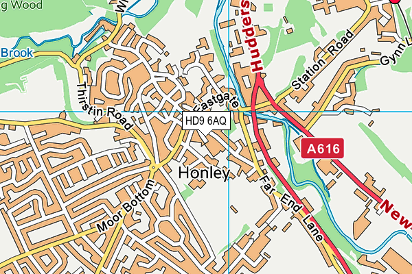 HD9 6AQ map - OS VectorMap District (Ordnance Survey)