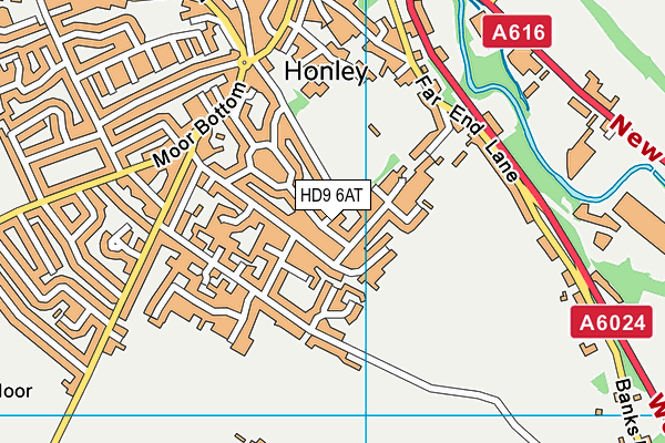 HD9 6AT map - OS VectorMap District (Ordnance Survey)