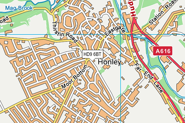 Honley C.e (V.c) Junior, Infant And Nursery School map (HD9 6BT) - OS VectorMap District (Ordnance Survey)