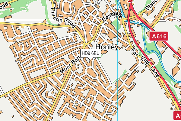 HD9 6BU map - OS VectorMap District (Ordnance Survey)