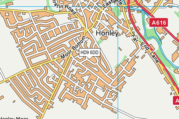 HD9 6DD map - OS VectorMap District (Ordnance Survey)