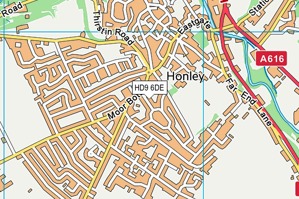 HD9 6DE map - OS VectorMap District (Ordnance Survey)