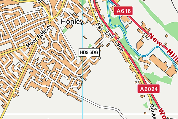 HD9 6DG map - OS VectorMap District (Ordnance Survey)