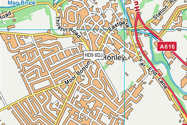 HD9 6DJ map - OS VectorMap District (Ordnance Survey)
