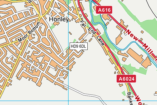HD9 6DL map - OS VectorMap District (Ordnance Survey)