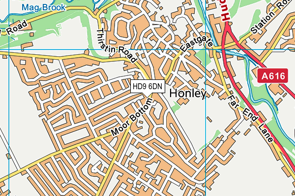 HD9 6DN map - OS VectorMap District (Ordnance Survey)