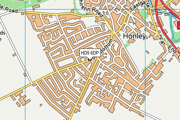 HD9 6DP map - OS VectorMap District (Ordnance Survey)