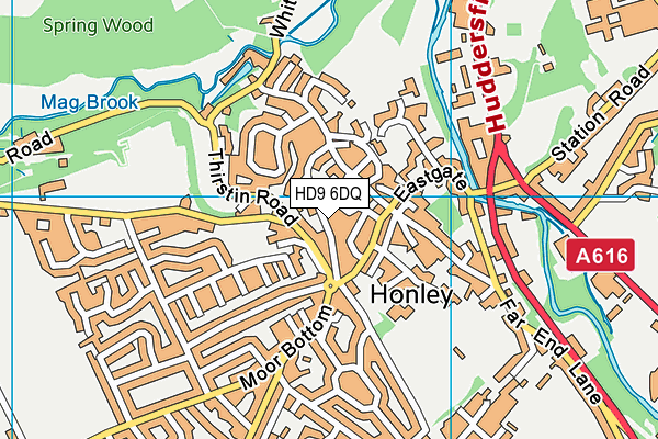 HD9 6DQ map - OS VectorMap District (Ordnance Survey)