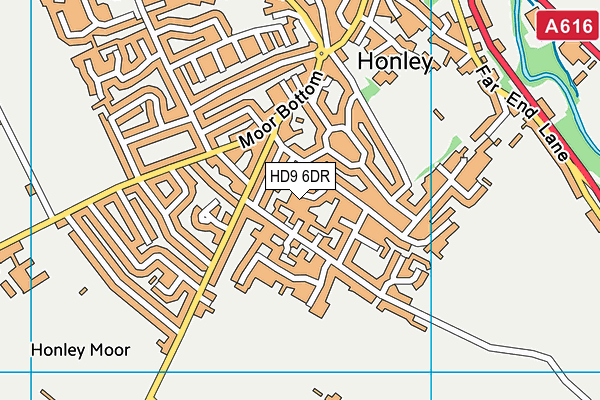 HD9 6DR map - OS VectorMap District (Ordnance Survey)