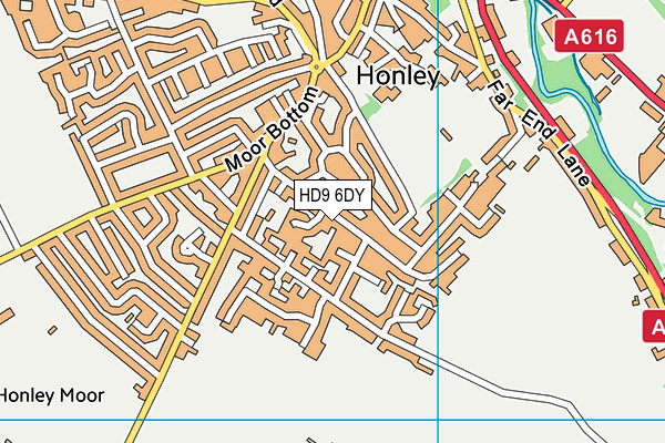 Honley Community Centre map (HD9 6DY) - OS VectorMap District (Ordnance Survey)