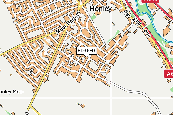 HD9 6ED map - OS VectorMap District (Ordnance Survey)