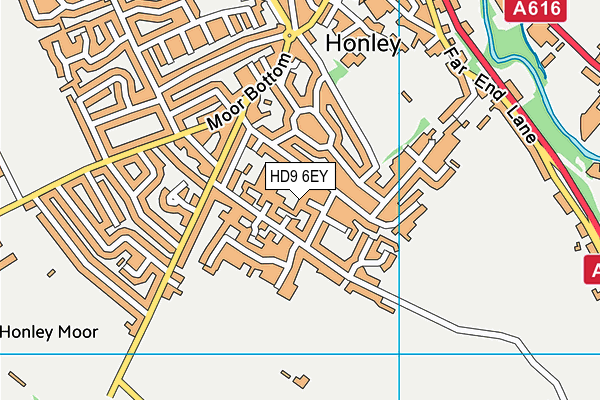 HD9 6EY map - OS VectorMap District (Ordnance Survey)