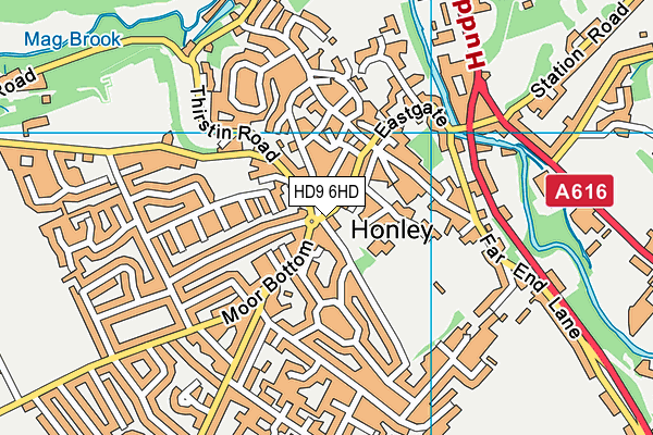 HD9 6HD map - OS VectorMap District (Ordnance Survey)