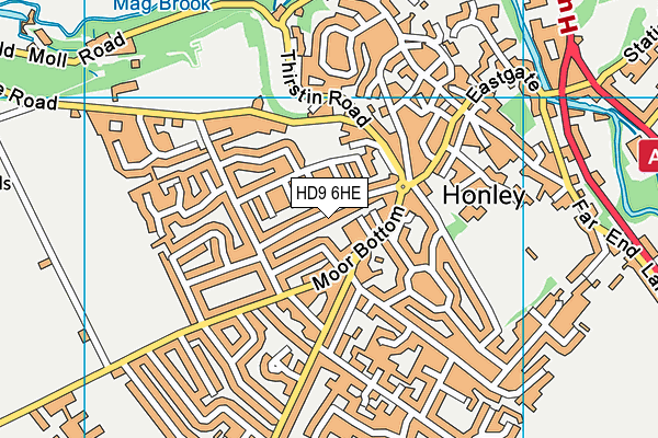 HD9 6HE map - OS VectorMap District (Ordnance Survey)