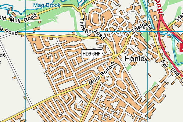 HD9 6HF map - OS VectorMap District (Ordnance Survey)