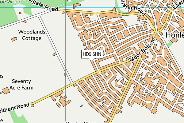Meltham Road Recreation Ground map (HD9 6HN) - OS VectorMap District (Ordnance Survey)