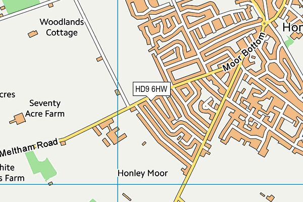 HD9 6HW map - OS VectorMap District (Ordnance Survey)