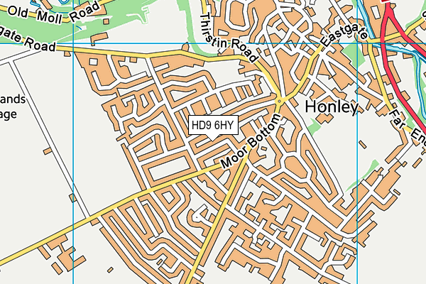 HD9 6HY map - OS VectorMap District (Ordnance Survey)