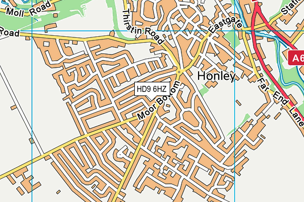 HD9 6HZ map - OS VectorMap District (Ordnance Survey)