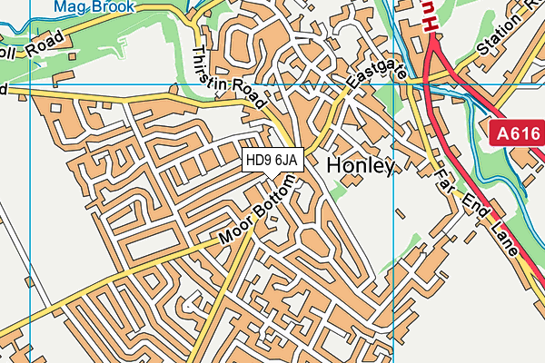 HD9 6JA map - OS VectorMap District (Ordnance Survey)