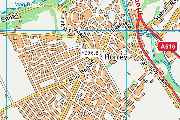 HD9 6JB map - OS VectorMap District (Ordnance Survey)