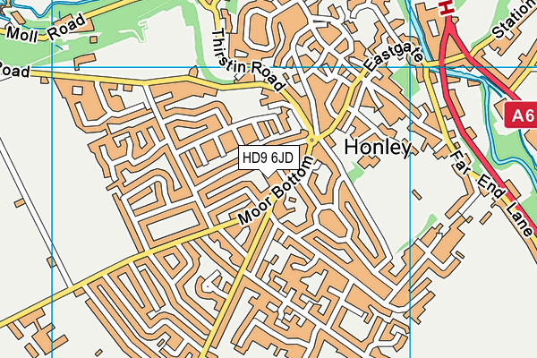 HD9 6JD map - OS VectorMap District (Ordnance Survey)