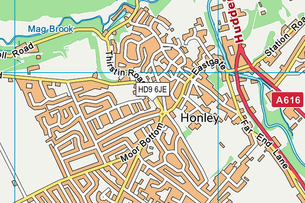 HD9 6JE map - OS VectorMap District (Ordnance Survey)