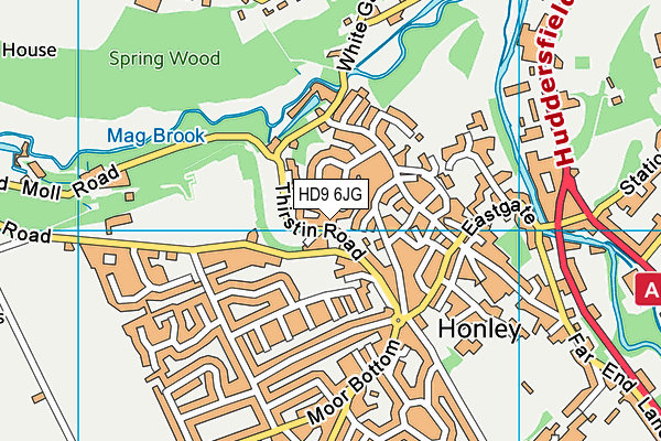 HD9 6JG map - OS VectorMap District (Ordnance Survey)