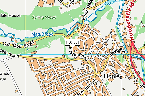 HD9 6JJ map - OS VectorMap District (Ordnance Survey)