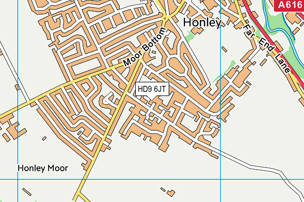 HD9 6JT map - OS VectorMap District (Ordnance Survey)