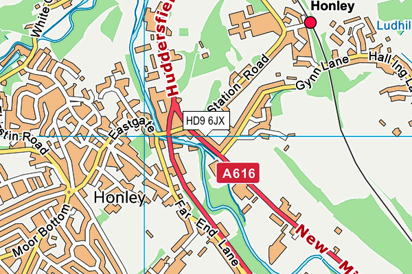 HD9 6JX map - OS VectorMap District (Ordnance Survey)