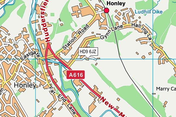 HD9 6JZ map - OS VectorMap District (Ordnance Survey)