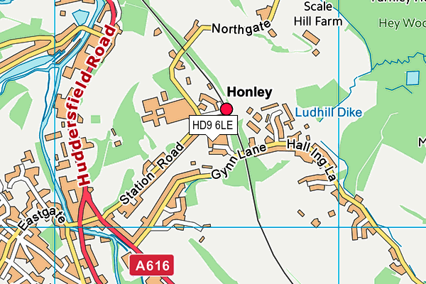 HD9 6LE map - OS VectorMap District (Ordnance Survey)