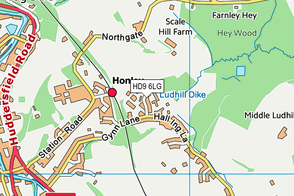 HD9 6LG map - OS VectorMap District (Ordnance Survey)