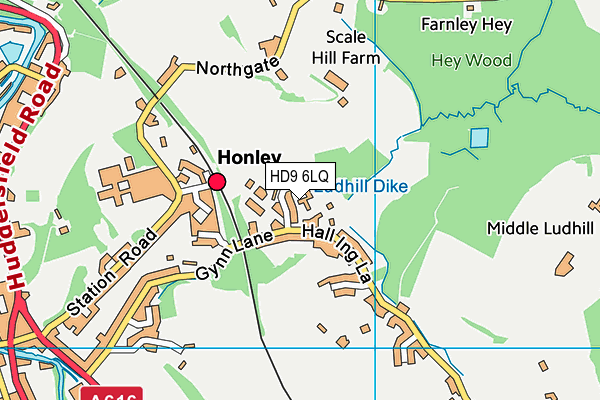 HD9 6LQ map - OS VectorMap District (Ordnance Survey)