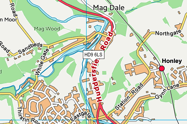 HD9 6LS map - OS VectorMap District (Ordnance Survey)