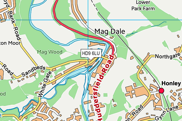 HD9 6LU map - OS VectorMap District (Ordnance Survey)