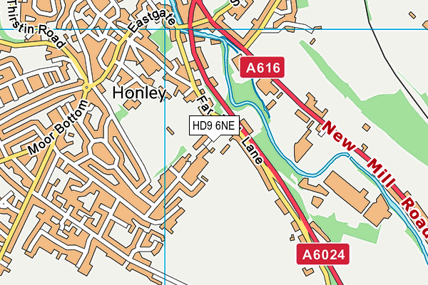 HD9 6NE map - OS VectorMap District (Ordnance Survey)