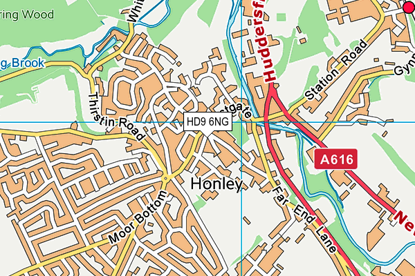 HD9 6NG map - OS VectorMap District (Ordnance Survey)
