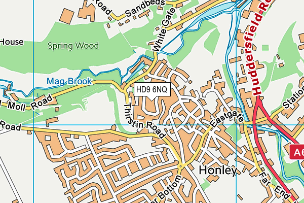 HD9 6NQ map - OS VectorMap District (Ordnance Survey)