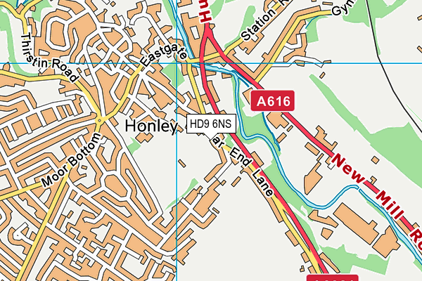 HD9 6NS map - OS VectorMap District (Ordnance Survey)