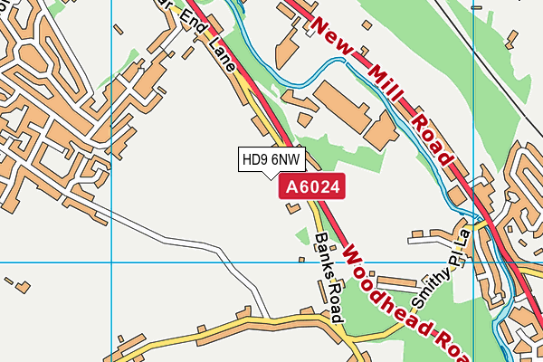 HD9 6NW map - OS VectorMap District (Ordnance Survey)