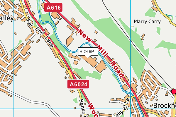 HD9 6PT map - OS VectorMap District (Ordnance Survey)